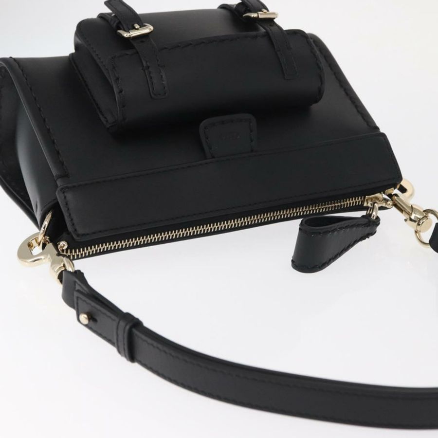 【日本直送】Chloe Edith 肩背包 皮革 黑色 金色 正品 am10259V-5