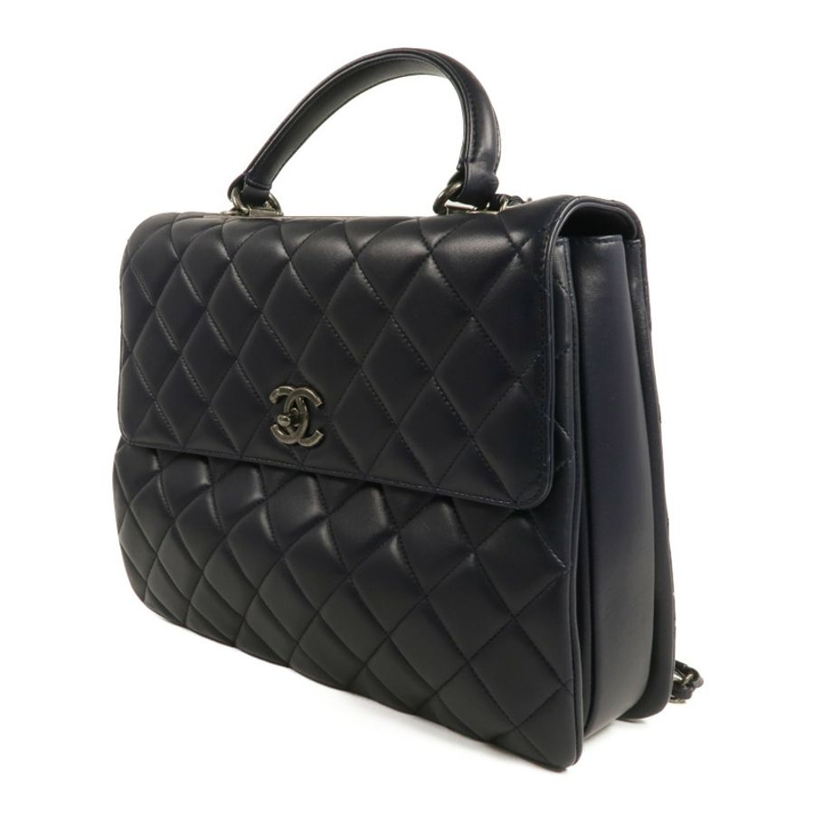 CHANEL 羊皮皮革Trendy CC Large銀扣手挽肩背兩用袋-1