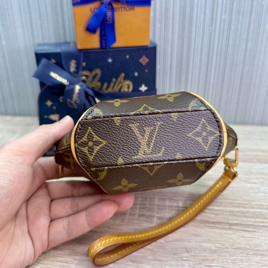 LV M51129 ELLIPSE 老花貝殼拉鍊手拿包化妝包晚宴包-10