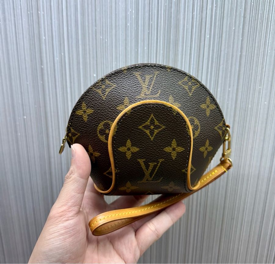 LV M51129 ELLIPSE 老花貝殼拉鍊手拿包化妝包晚宴包-17