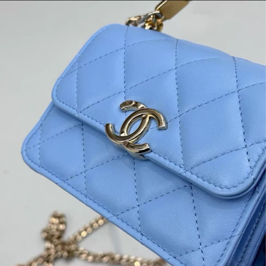 【全網最低價】 Chanel 22s 蓝色琺瑯小廢包-5