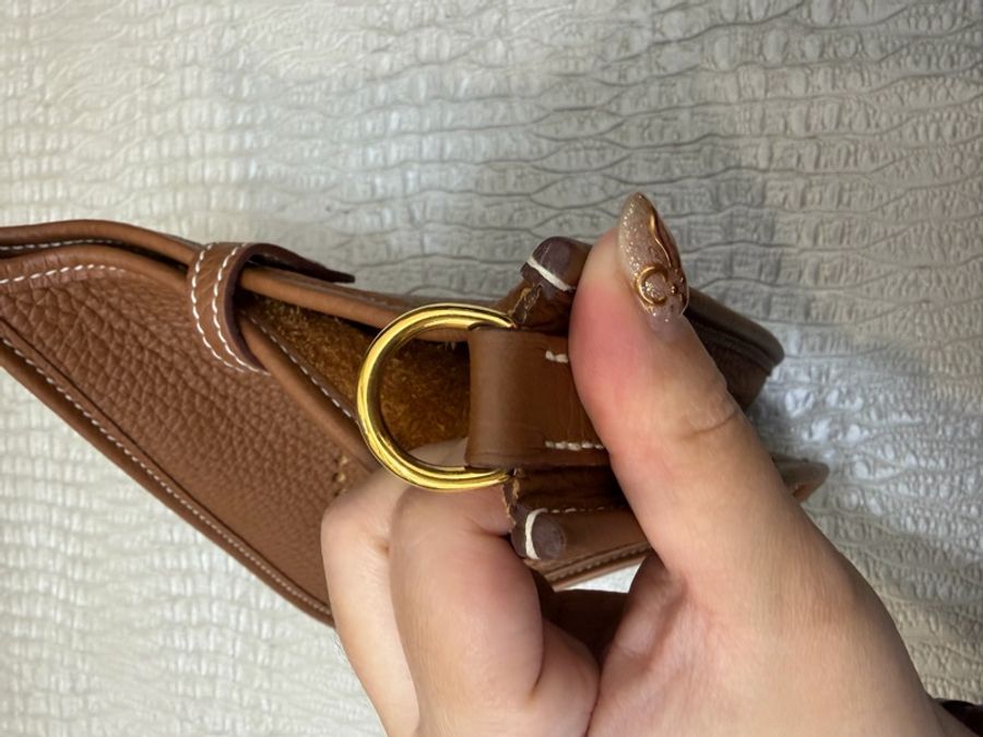 Hermes 金棕TC金釦Mini Eveylne 一代-9