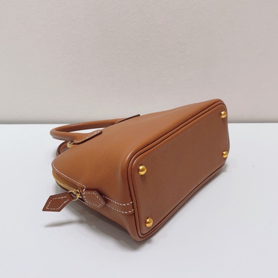 Hermes mini金棕保齡球bolide手提斜背包18×8×13cm， 99新配件塵袋盒子購證-3