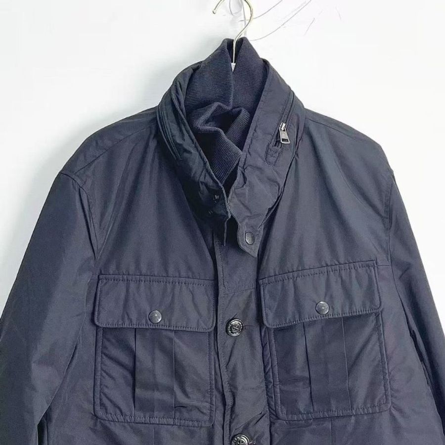 Moncler 男款黑色雙層領羽絨外套 衣長80cm,胸圍110cm, 9新 配件塵袋-1