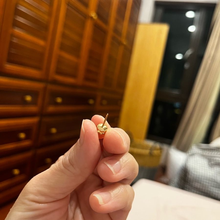 LV復古粉色壓克力耳環-4