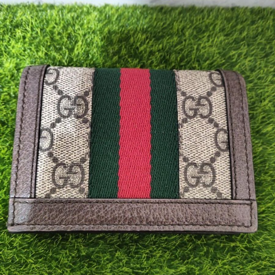 GUCCI 735574 Ophidia GG 經典老花織帶扣式零錢短夾.咖-2
