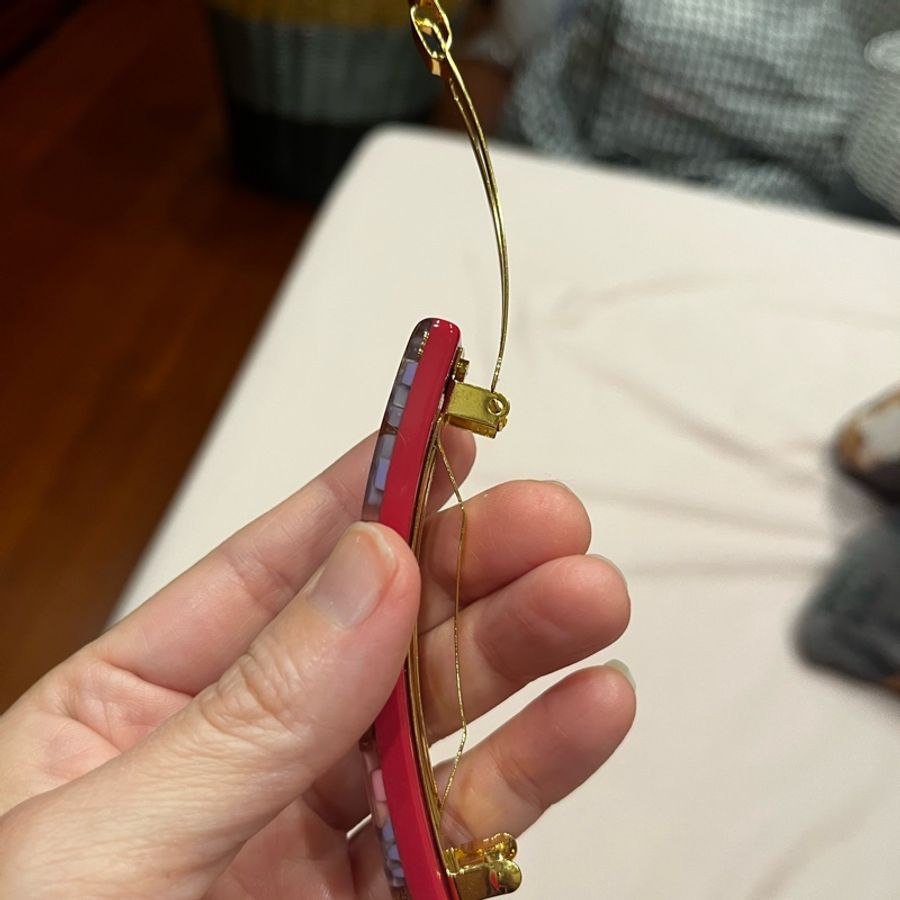 LV粉紫色髮夾-3