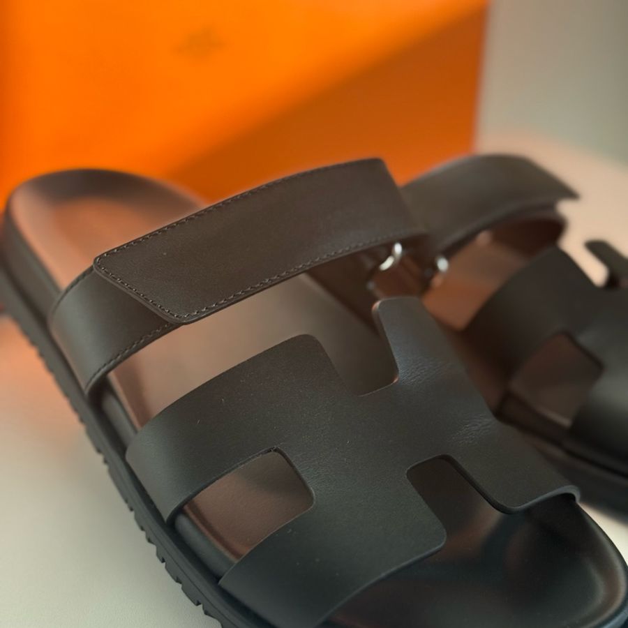 Hermès Chype黑色涼鞋 /38.5 / 二舅鞋-0