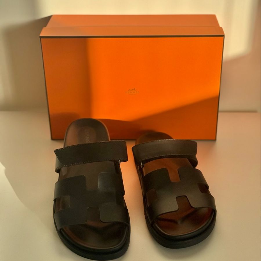 Hermès Chype黑色涼鞋 /38.5 / 二舅鞋-4