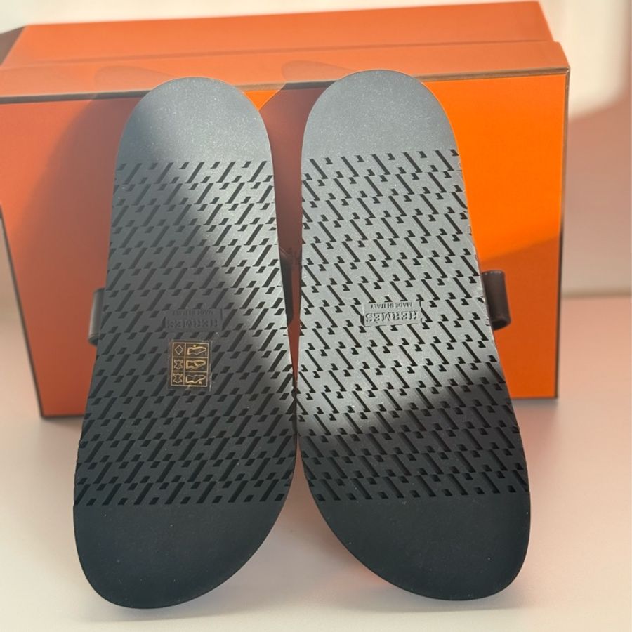 Hermès Chype黑色涼鞋 /38.5 / 二舅鞋-5