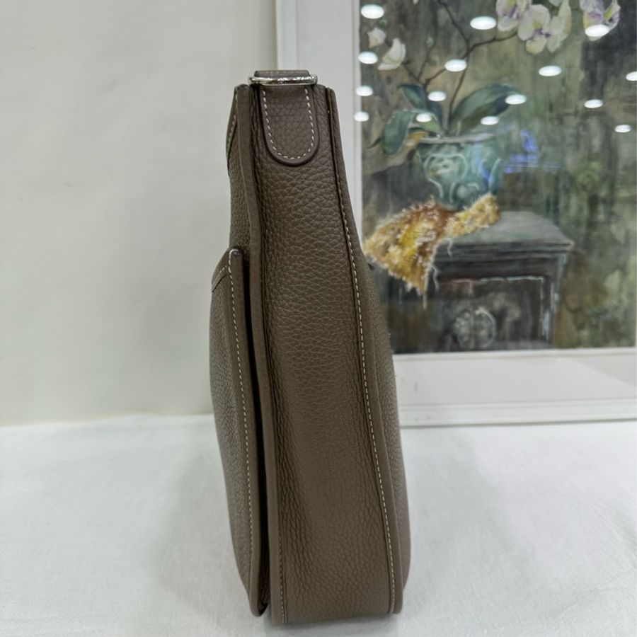 愛馬仕 evelyne 29大象灰銀扣伊芙琳單肩斜背包-4