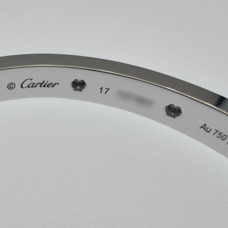 Cartier 卡地亞 Love 18K白金 寬版全鑽石手環 Size 17 Bracelet-8