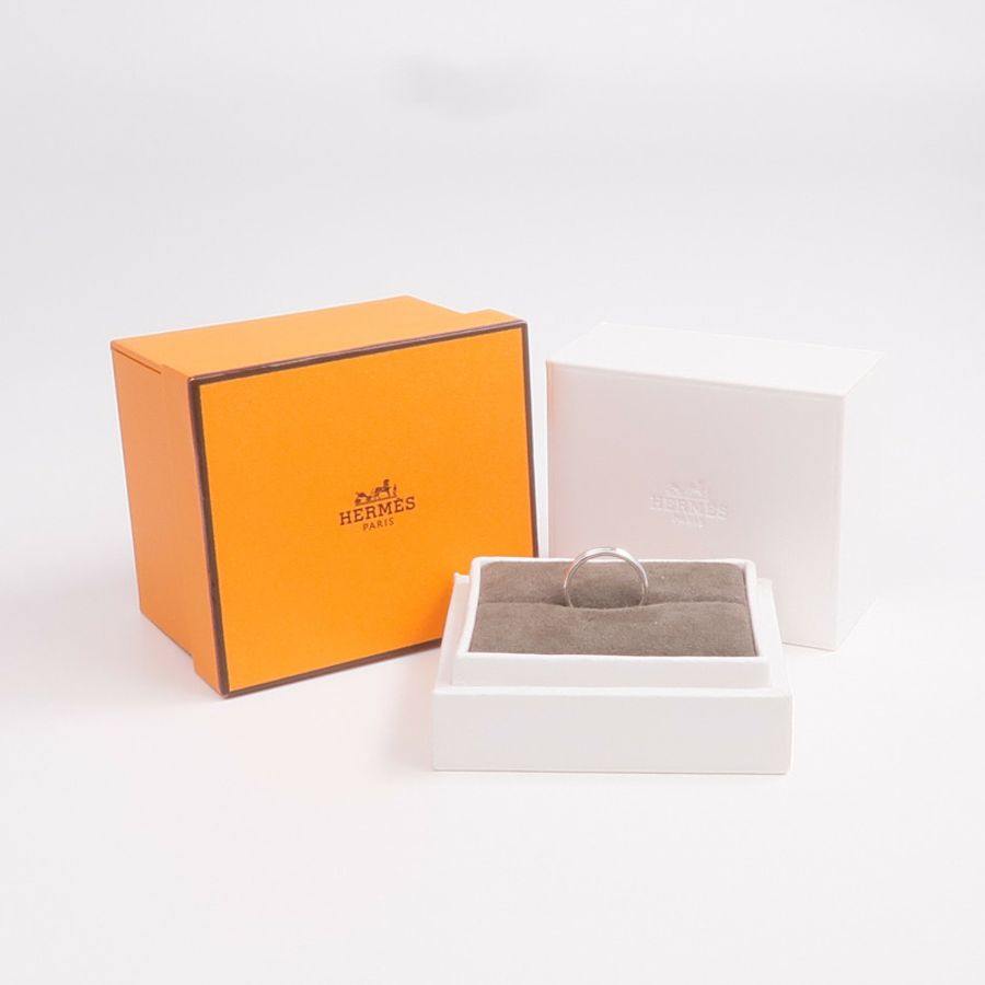 HERMES 18K白金Ariane Ring戒指Hermes#52/US#6-8