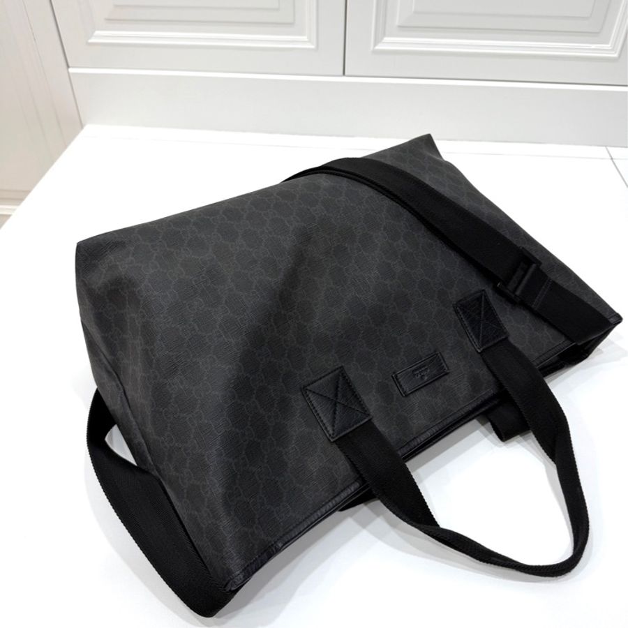 GUCCI pvc GG 壓紋 黑色 托特包 肩背包 斜背包 側背包 登機包 登機袋 購物袋 購物包-7