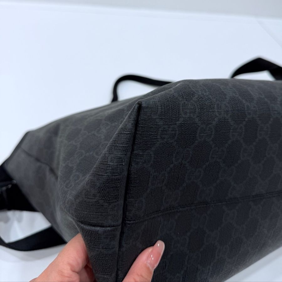 GUCCI pvc GG 壓紋 黑色 托特包 肩背包 斜背包 側背包 登機包 登機袋 購物袋 購物包-28