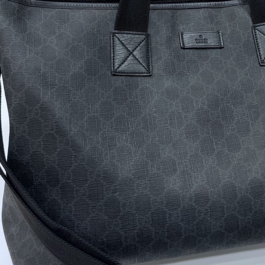 GUCCI pvc GG 壓紋 黑色 托特包 肩背包 斜背包 側背包 登機包 登機袋 購物袋 購物包-37