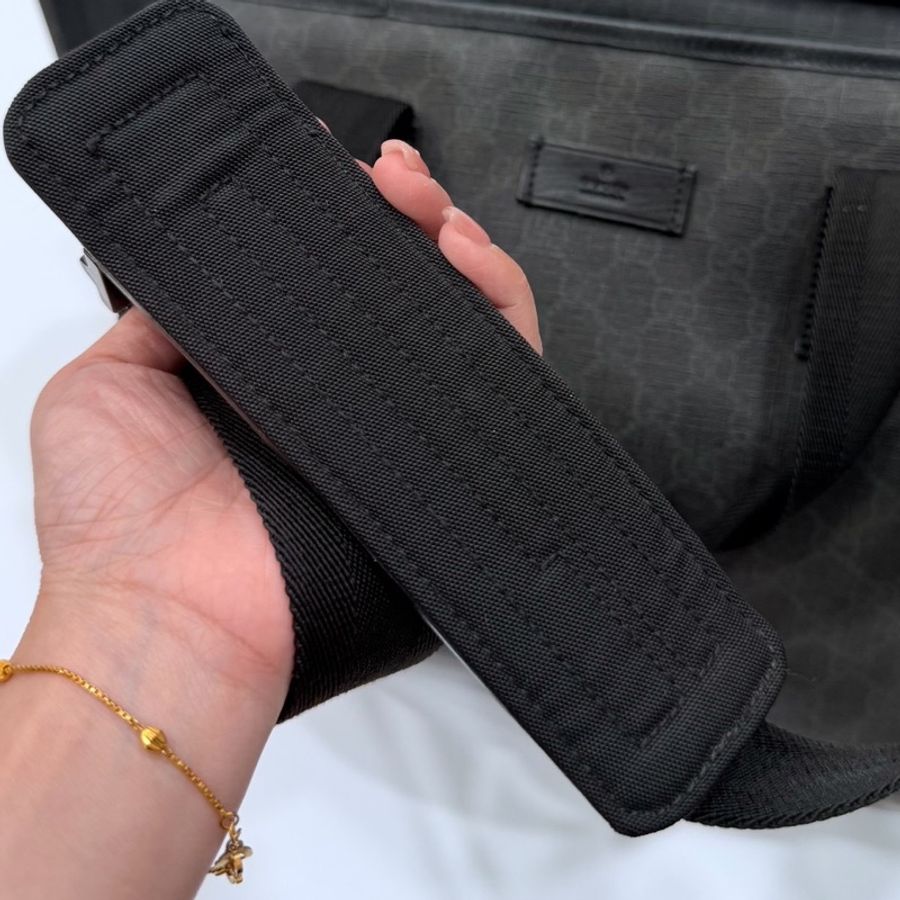 GUCCI pvc GG 壓紋 黑色 托特包 肩背包 斜背包 側背包 登機包 登機袋 購物袋 購物包-45