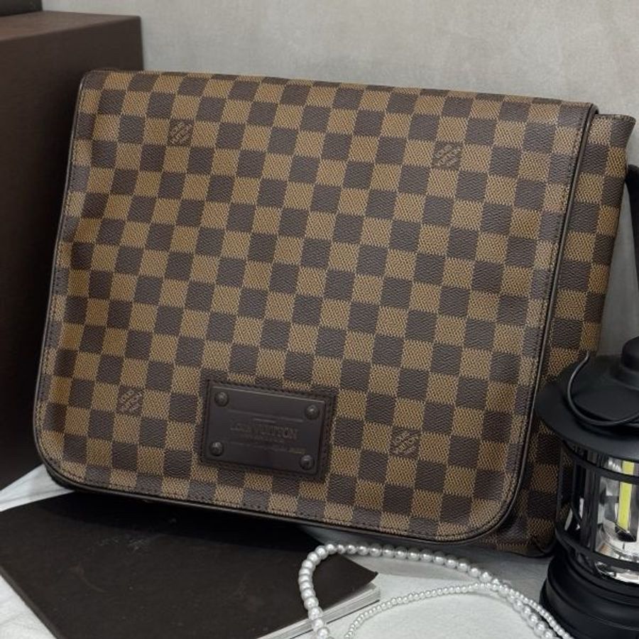 【赫蒂國際精品】 Louis Vuitton 路易威登 Brooklyn GM 棋盤格郵差包 vintag-0