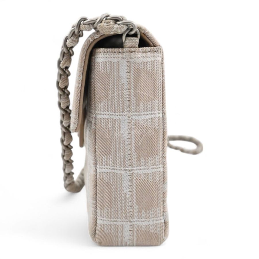 中古 Chanel 香奈兒 米色 尼龍 Travel Line旅行系列 Chocolate Bar 巧克力棒包-3