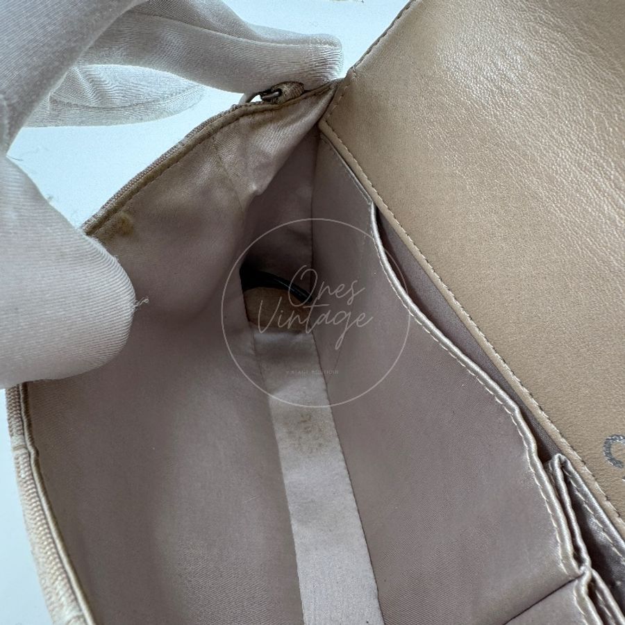 中古 Chanel 香奈兒 米色 尼龍 Travel Line旅行系列 Chocolate Bar 巧克力棒包-14