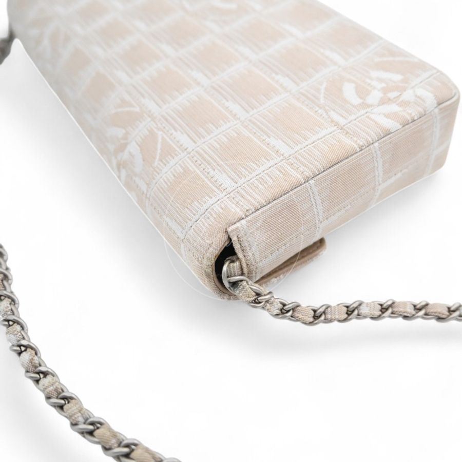 中古 Chanel 香奈兒 米色 尼龍 Travel Line旅行系列 Chocolate Bar 巧克力棒包-18