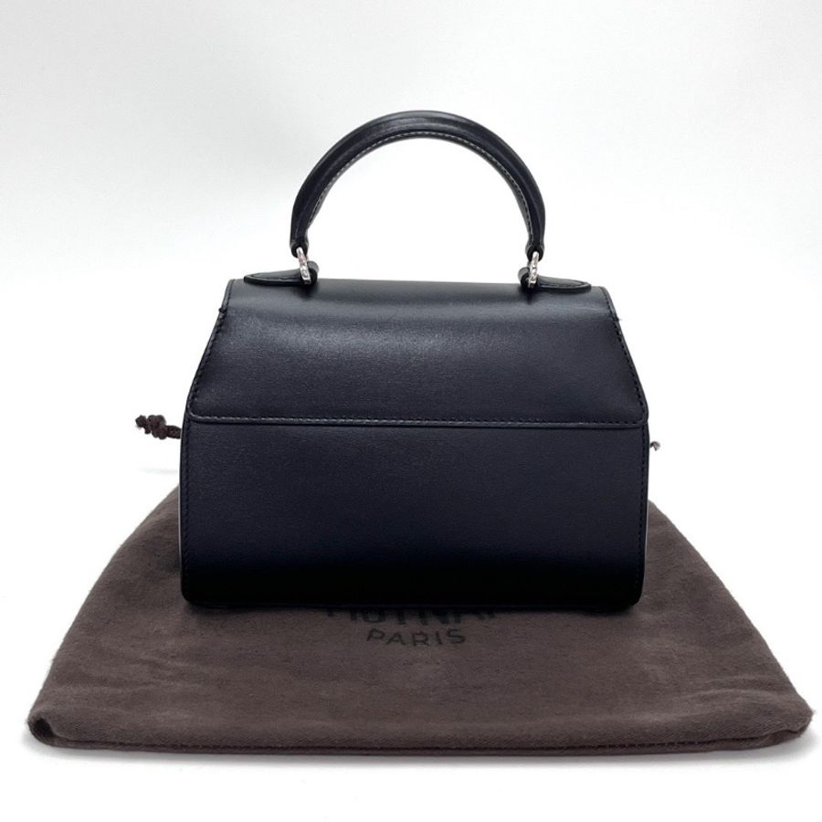MOYNAT 黑銀rejane小號手提斜背包20*14*6 99新配件塵袋-6