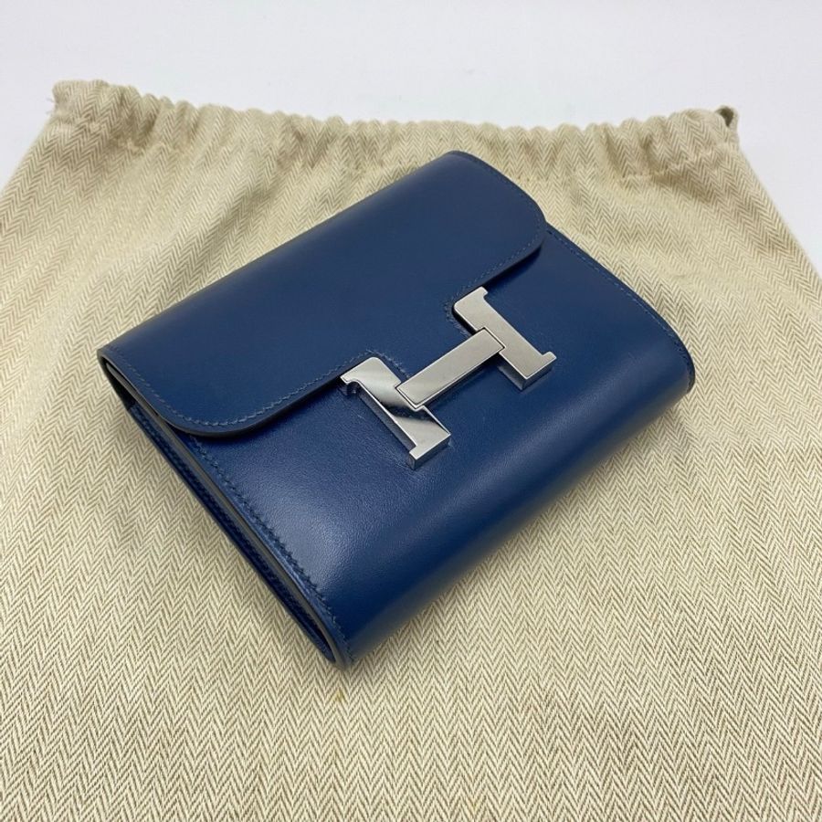 HERMES 銀扣康康錢包 13*11*3 98新配件塵袋-2