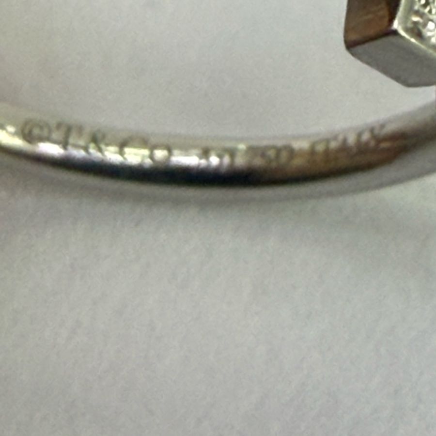 Tiffany & Co T 白金鑽石戒指 Size : EU 48.5-17