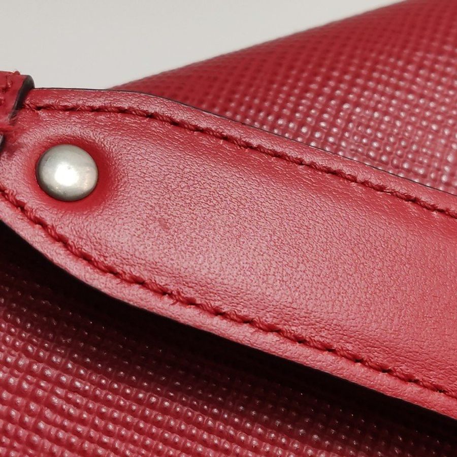 Prada Monochrome牛皮純色字母logo信封式翻蓋斜挎包-12