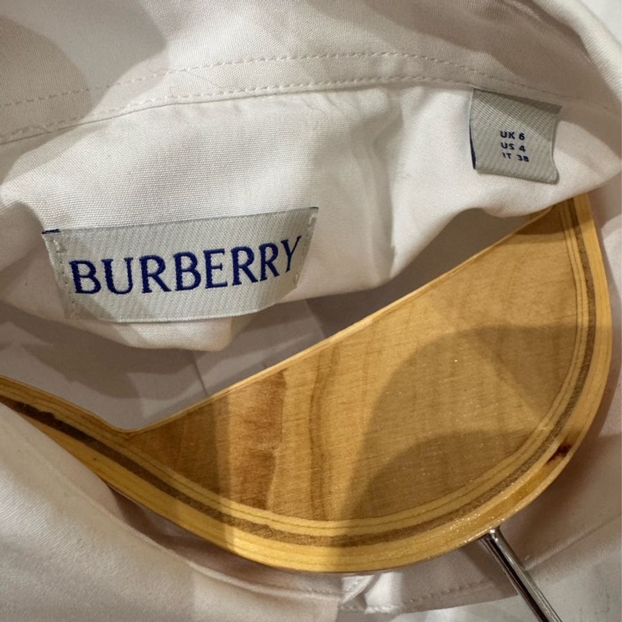 burberry 刺繡白襯衫-9