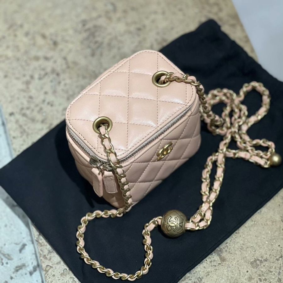 全網最低價✨97新 Chanel 金球小盒子 裸色-2