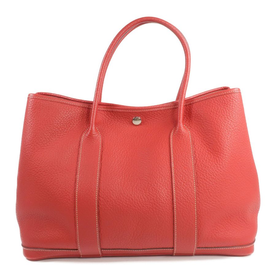 HERMES Clemence皮革Garden Party PM銀扣手挽袋-2