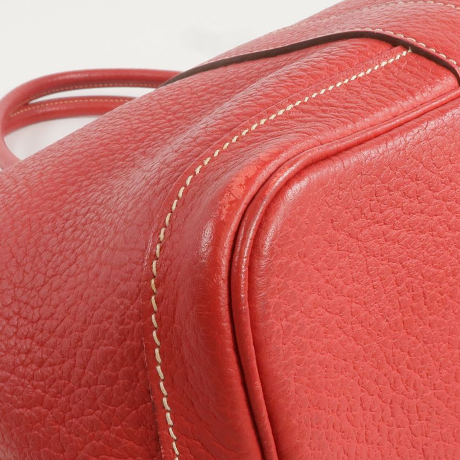 HERMES Clemence皮革Garden Party PM銀扣手挽袋-13