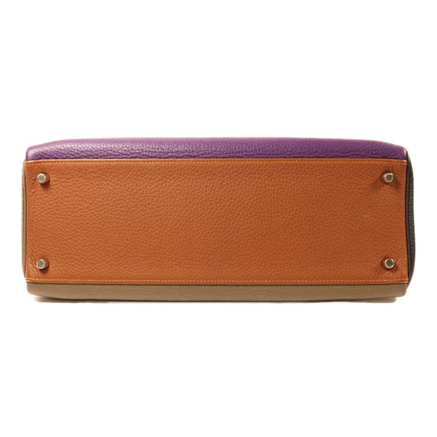 HERMES Togo皮革Kelly 32銀扣手挽肩背兩用袋-3