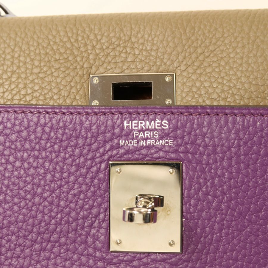 HERMES Togo皮革Kelly 32銀扣手挽肩背兩用袋-5