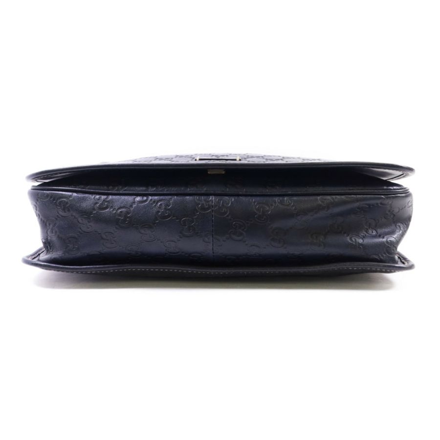 GUCCI 牛皮皮革Messenger Bag銀扣肩背袋-3