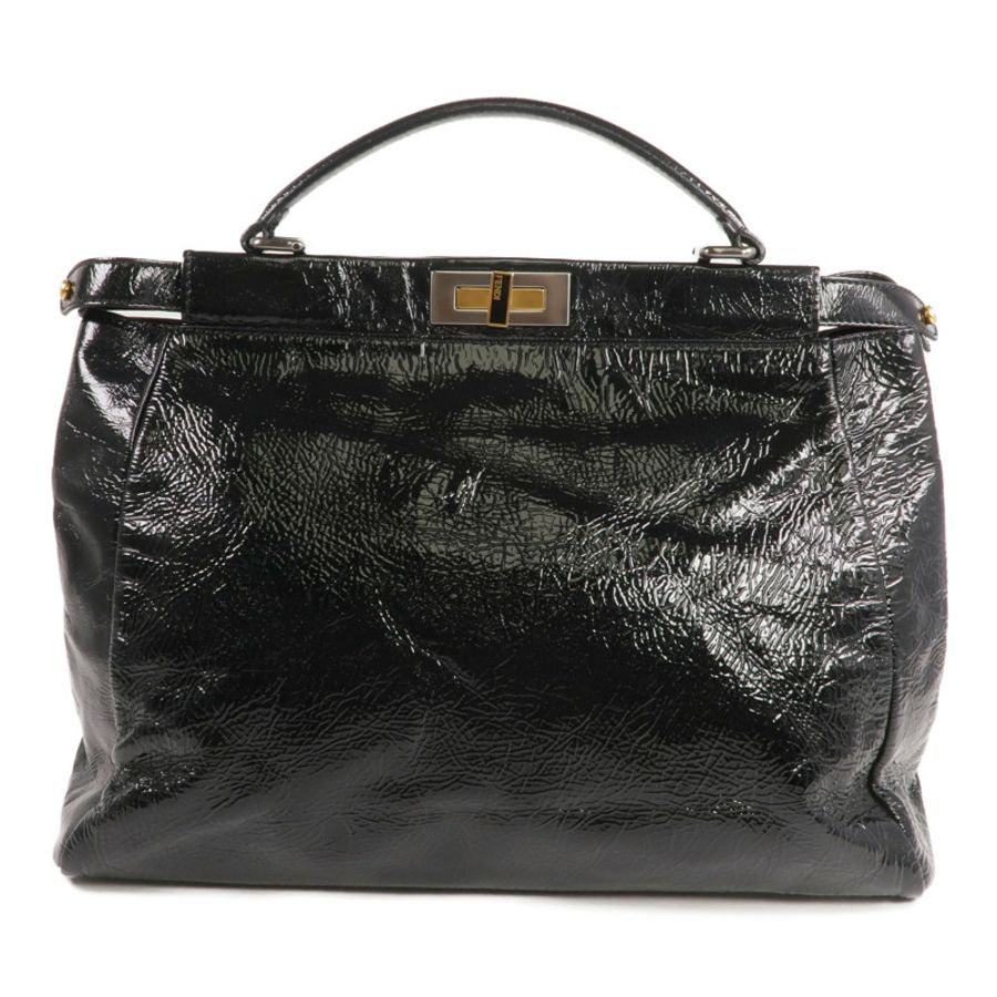 FENDI 漆皮皮革Peekaboo Satchel Bag手挽肩背兩用袋-2