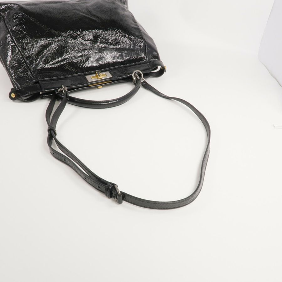 FENDI 漆皮皮革Peekaboo Satchel Bag手挽肩背兩用袋-8