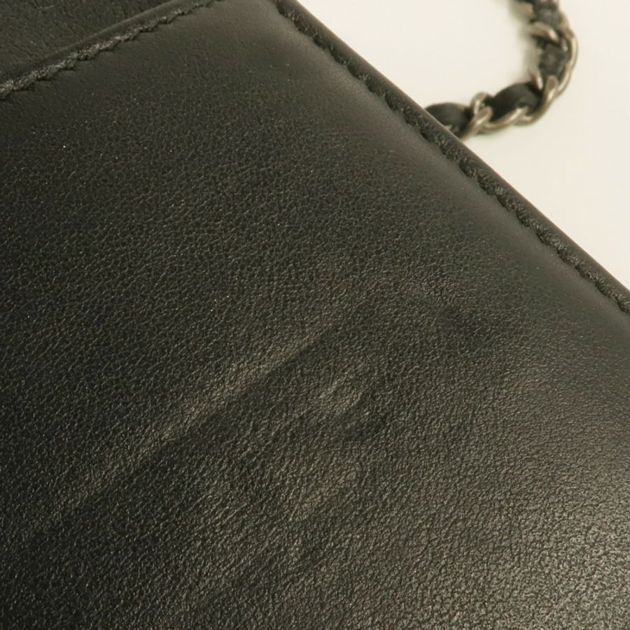 CHANEL 羊皮皮革WOC Wallet On Chain金扣鏈帶肩背袋-16