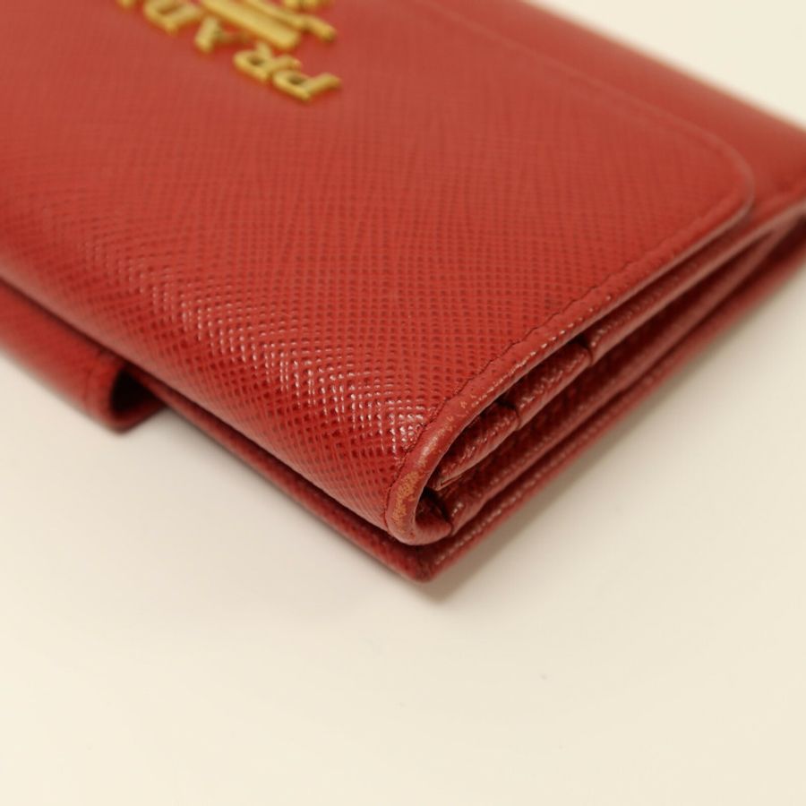 PRADA 牛皮皮革Portafoglio Pattina金扣錢包-11