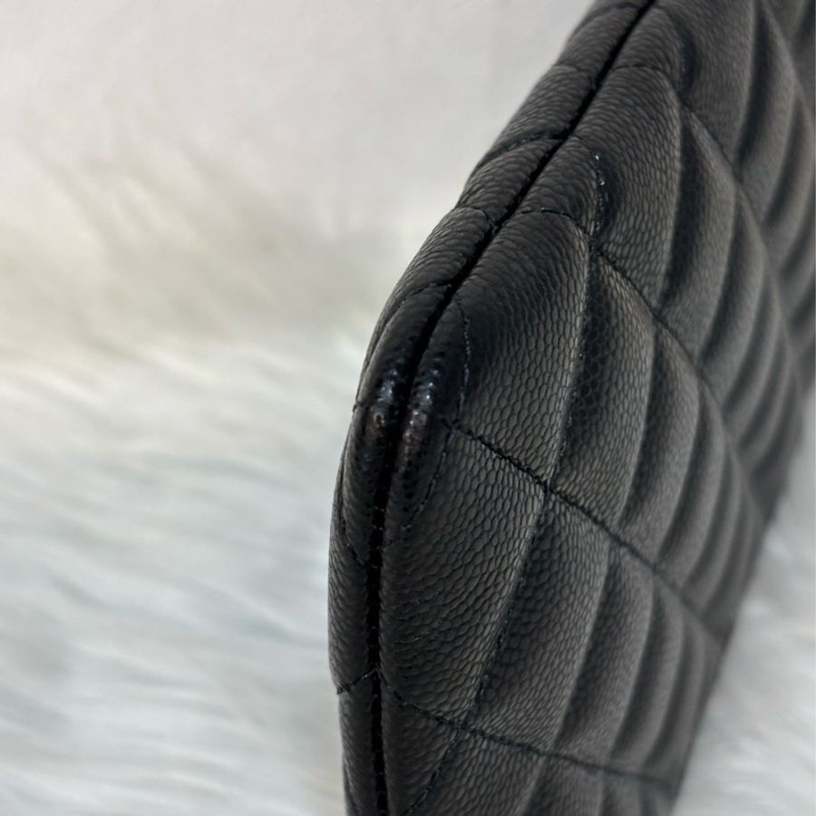 CHANEL AP4101 OCASE 黑色荔枝皮金釦 一字拉鍊 零錢包信用卡包錢包萬用包 可放手機千鈔IPHONE-12