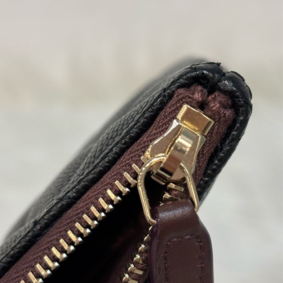 CHANEL AP4101 OCASE 黑色荔枝皮金釦 一字拉鍊 零錢包信用卡包錢包萬用包 可放手機千鈔IPHONE-24
