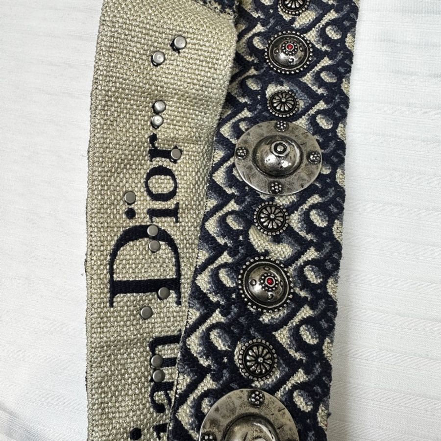 迪奧/Dior Addict Oblique Flap Bag 深藍色老花帆布斜背包 24x5x16cm-8