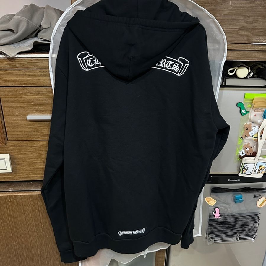 克羅心 chrome hearts 捲軸 英文 字體 外套 連帽外套-6