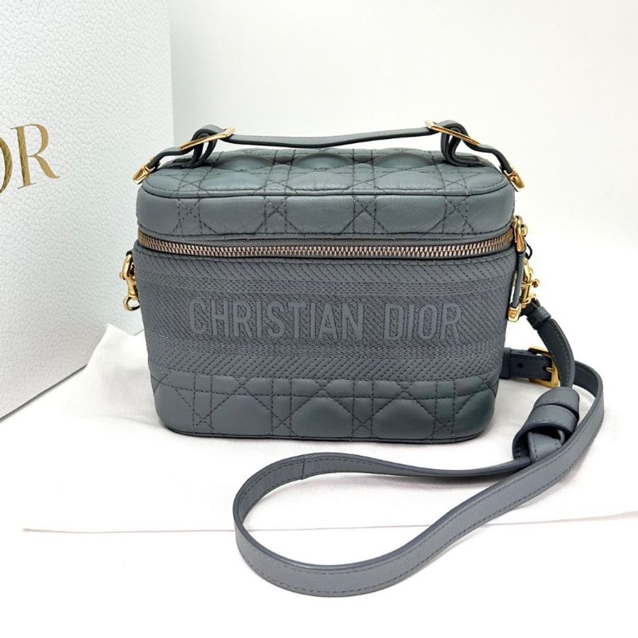 DIOR TraveIVanity霧霾藍小號化妝盒18*13*10.5 98新配件盒子塵袋-1