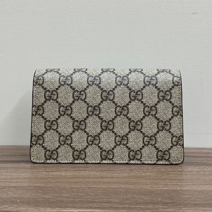 GUCCI老花mini酒神單肩斜挎鏈條包 99新 16.5*10*3.5配件:盒子塵袋-6