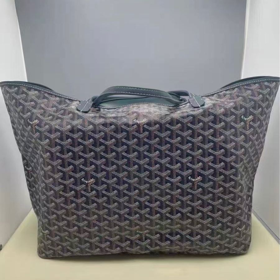 GOYARD藏青色Y字印花大號子母肩背購物袋99新39*32*18.5-3