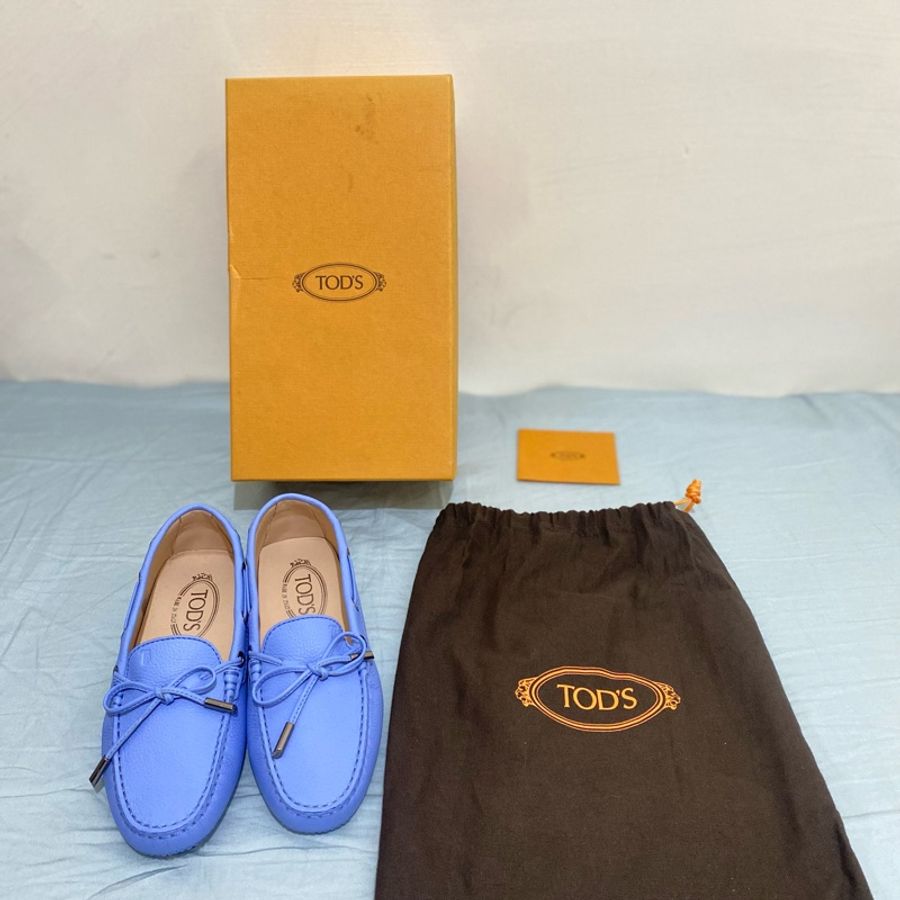 TOD’S GOMMINI MOCASSINO 綁帶豆豆休閒鞋 36號 女鞋 薰衣草紫 全新-11