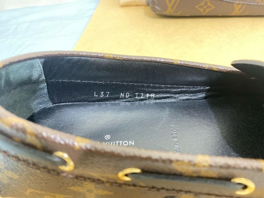 Louis Vuitton 路易威登 老花 綁帶豆豆休閒鞋 女鞋 37號 95新-9