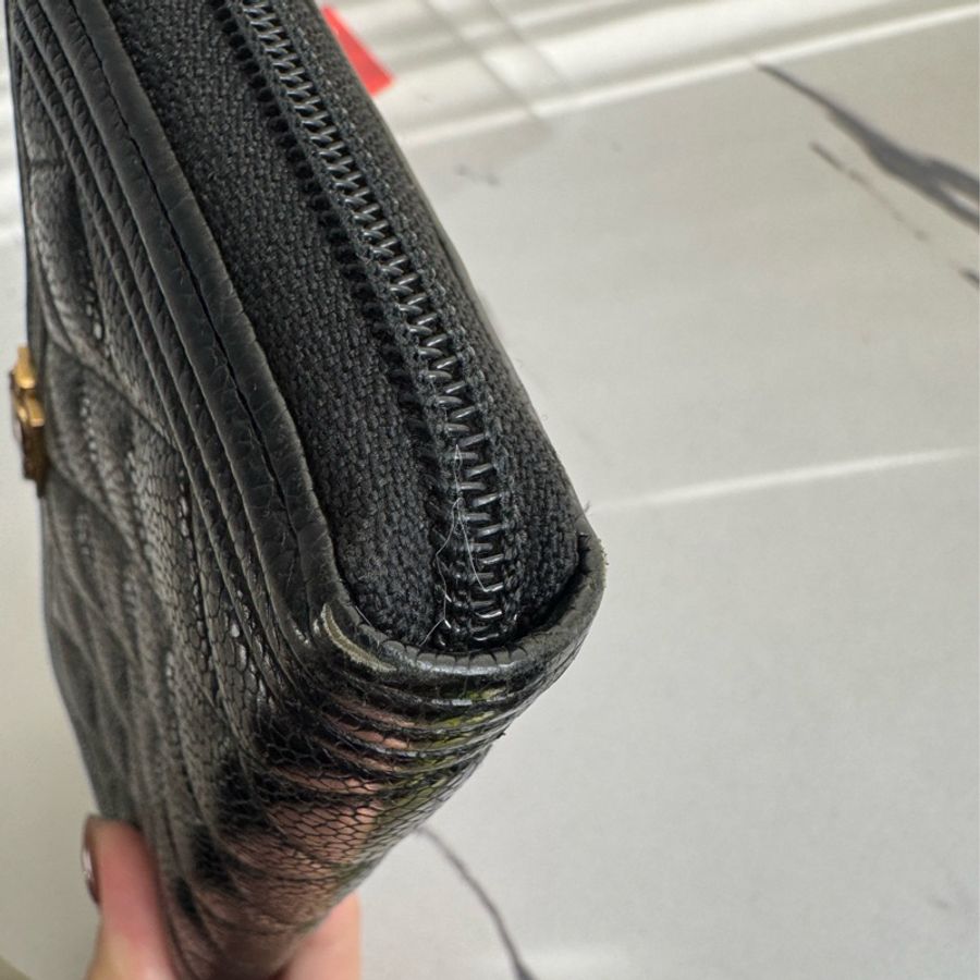 chanel黑菱格金boyㄇ拉長夾-38